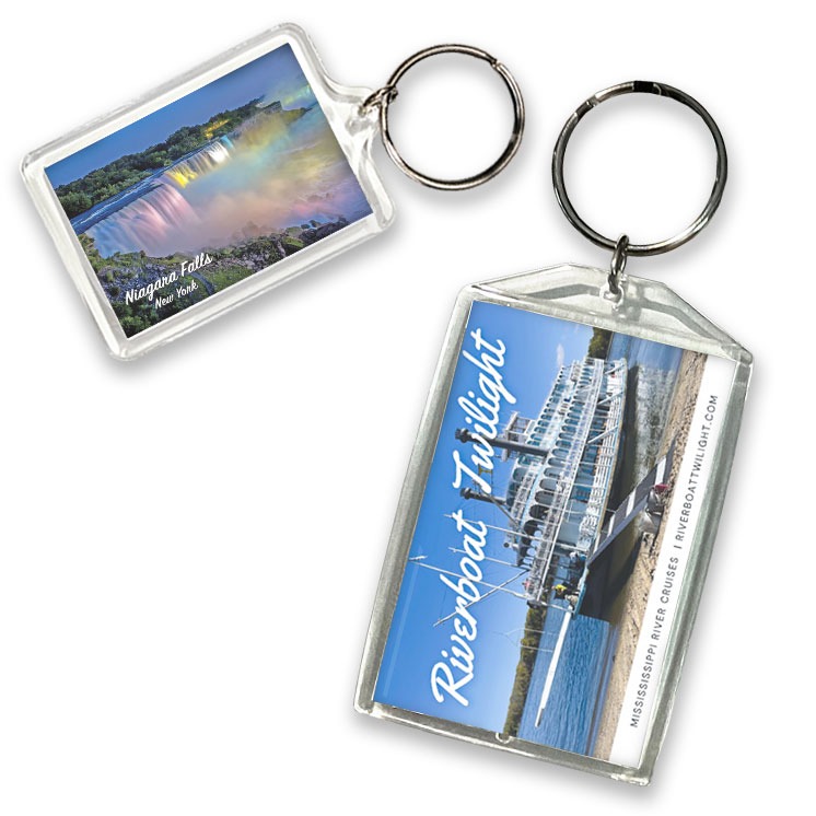 Small and large acrylic photo key rings