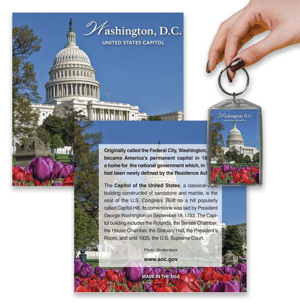 United States Capitol on custom print and key ring